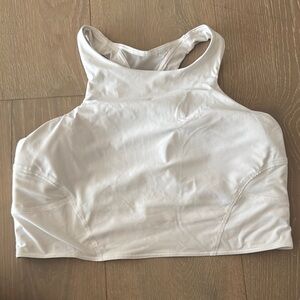 Lululemon White Sports Bra High Neck Racerback